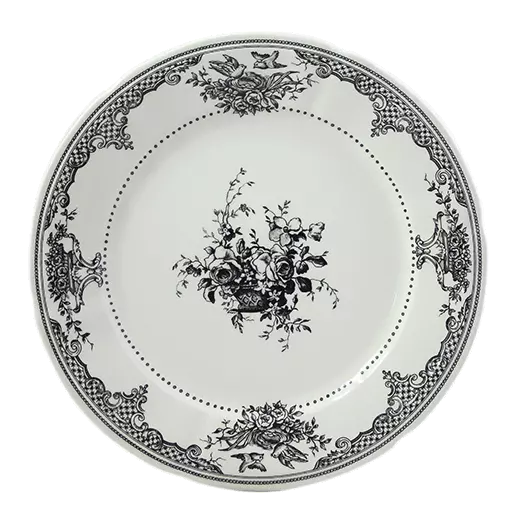 LES DEPAREILLEES GREEN - BOX OF 4 DINNER PLATES FLEURS