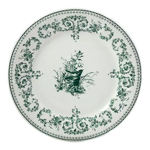 LES DEPAREILLEES GREEN - DINNER PLATE OISEAU