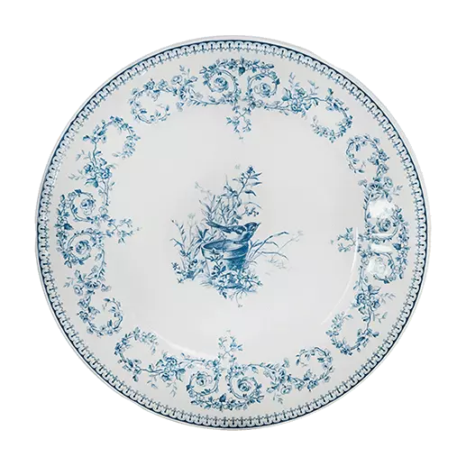 LES DEPAREILLEES BLUE - BOX OF 4 DINNER PLATES OISEAU