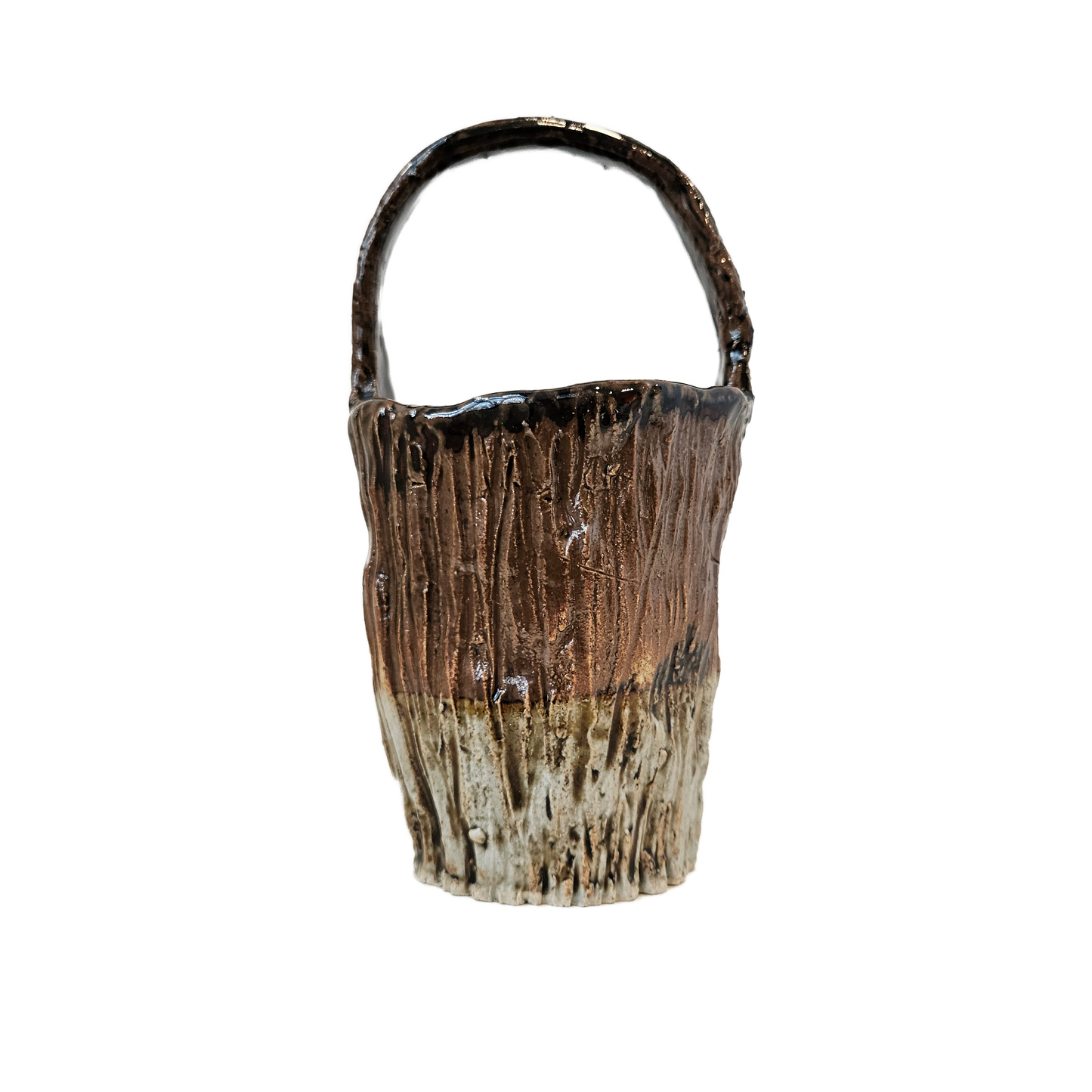 BROWN BASKET POT