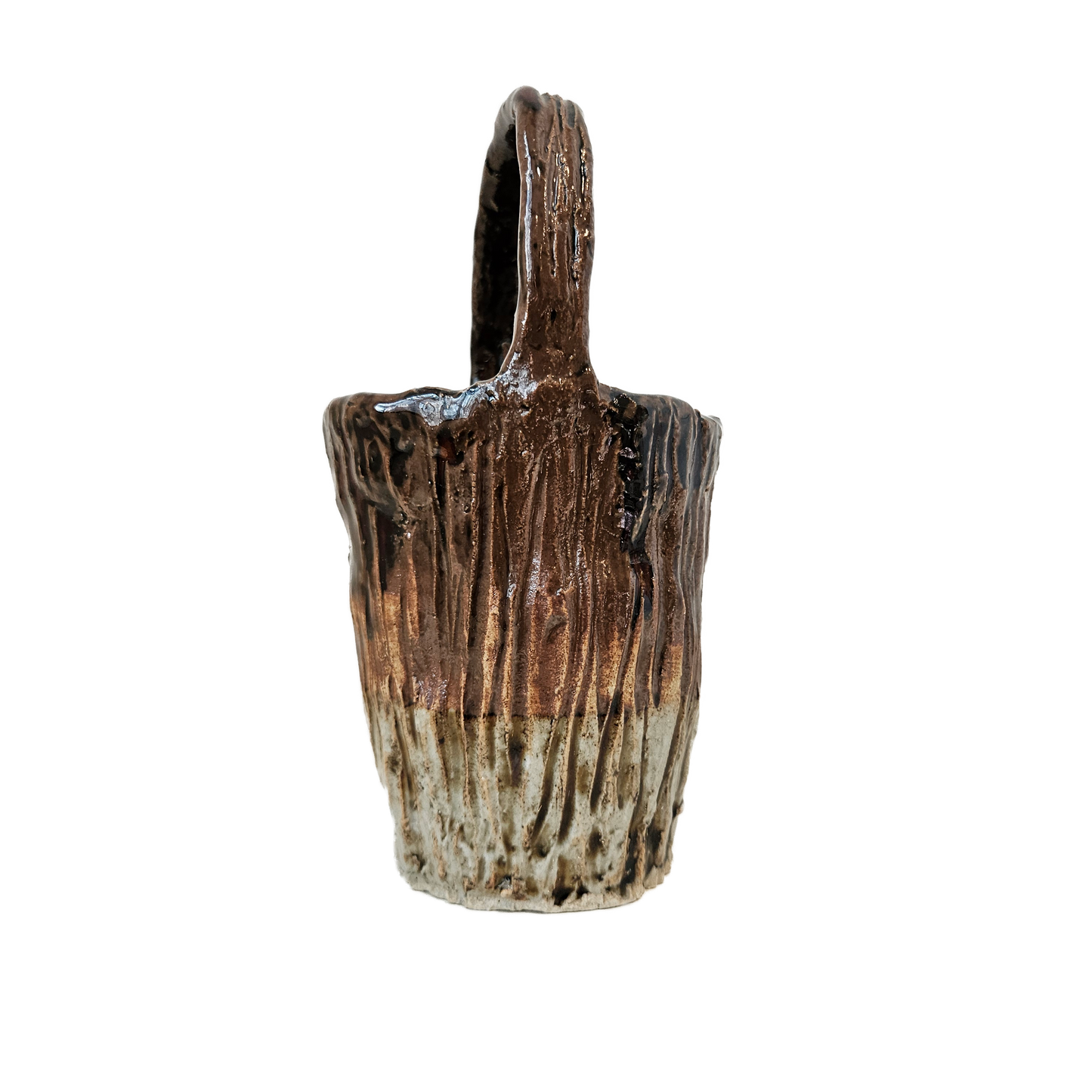 BROWN BASKET POT