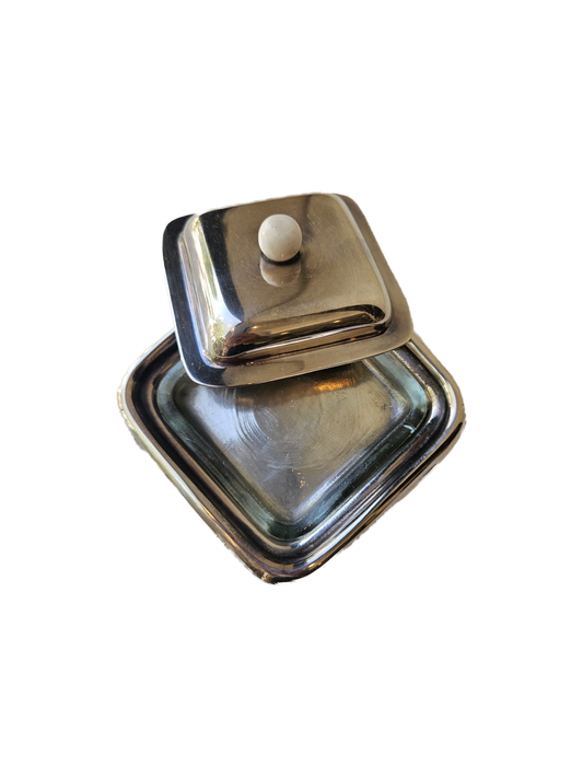 SILVER BUTTER DISH