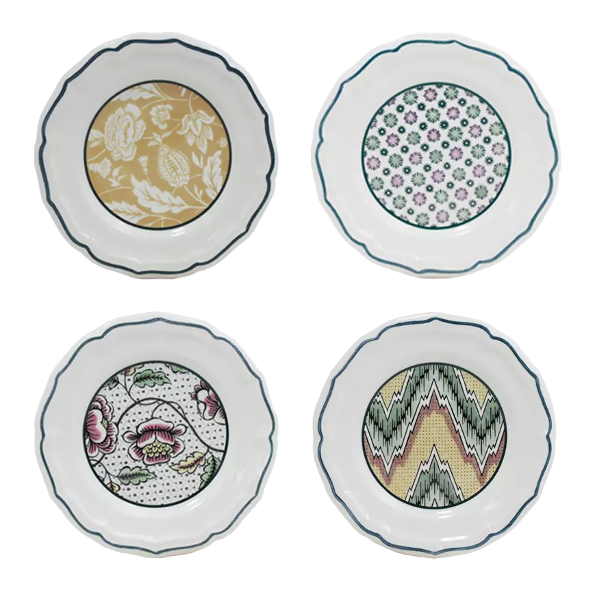 DOMINOTE - BOX OF 4 ASSORTED CANAPE PLATES