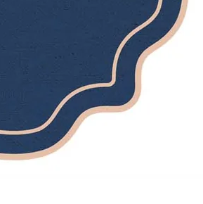 SCALLOPED FRAMES COASTER (BLUE - ANTIQUE PINK)