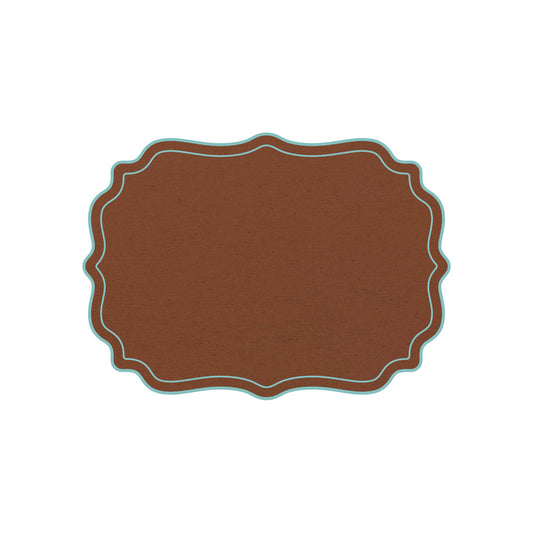 SCALLOPED FRAMES PLACEMAT (BROWN - GREEN)