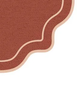SCALLOPED FRAMES COASTER (BRICK - ANTIQUE PINK)