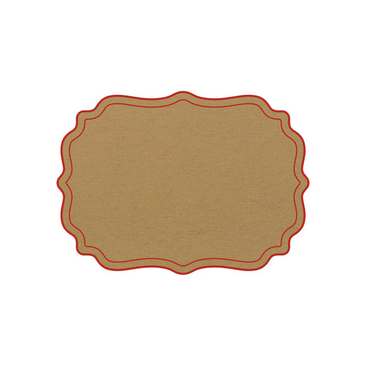 SCALLOPED FRAMES PLACEMAT (SAND - RED)