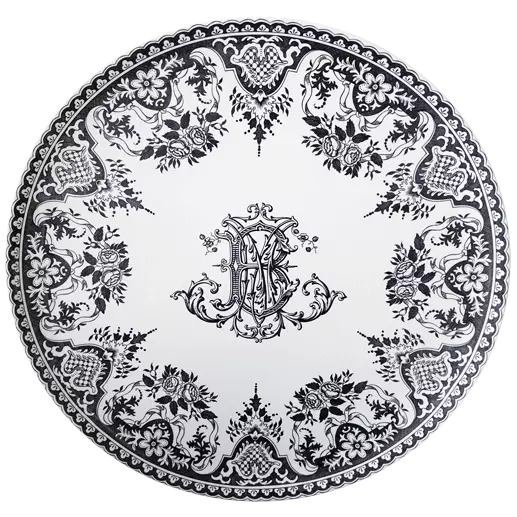 LES DEPAREILLEES GREEN - LARGE WALL PLATTER MONOGRAMME