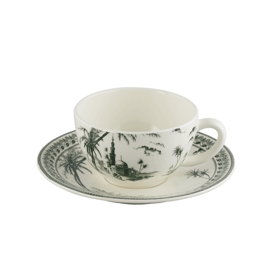 LES DEPAREILLEES GREEN - BOX OF 2 TEA CUP & SAUCER