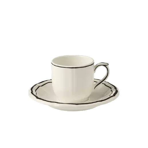 FILET MIDNIGHT - BOX OF 2 ESPRESSO CUPS & SAUCERS