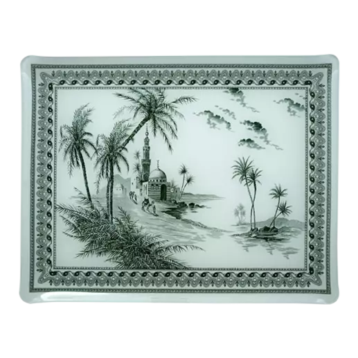 LES DEPAREILLEES GREEN - ACRYLIC SERVING TRAY LARGE
